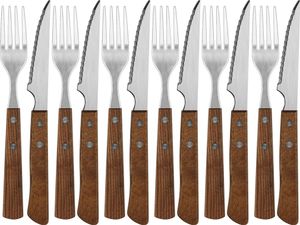 Menuett Steak Besteck-Set 12-tlg mit Holzgriff Menuett Steak Besteck-Set 12-tlg mit Holzgriff