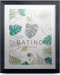 aFFa frames, Batino, Bilderrahmen aus Holz, Hell, Rechteckig, mit Acrylglasfront, HDF-Hintergrund, Schwarz, 40x50 cm