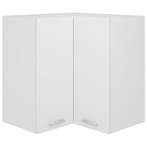 vidaXL Rohová závěsná skříňka bílá 57x57x60 cm Dřevěný materiál