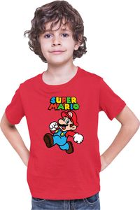Cartoonish Mario Kinder T-shirt Super Mario Luigi Bowser Nintendo, 9-11 Jahr - 140/Rot