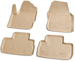 3D Gomma Tappetini Per Land Rover Freelander Lf 2006-2014 Beige Con Bordo