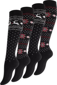 Yenita® Kniestrümpfe 4 Paar mit Norwegermuster 39-42