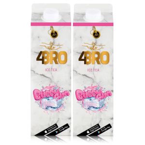 4BRO Ice Tea Eistee Bubble Gum 1L - Erfrischungsgetränk (2er Pack)