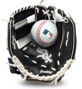 Franklin 9,5 Inch Youth MLB Glove and Ball Se Team White Sox