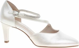 Tamaris Damen Pumps Riemchenpumps Strassbesatz Stiletto 1-22425-44, Größe:39 EU, Farbe:Weiß
