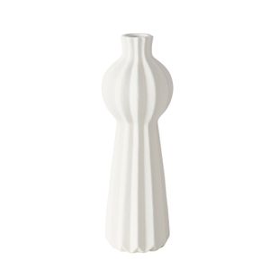 BOLTZE Dekovase "Makrona" aus Keramik in weiß, Vase Blumenvase
