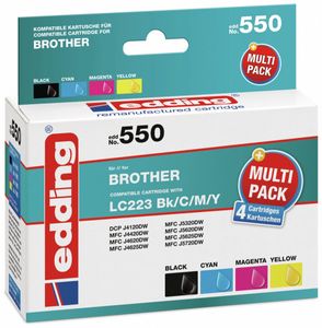 EDDING EDD-550 - Kompatibel - Schwarz - Cyan - Magenta - Brother - Multipack - Brother DCP-J562DW Brother DCP-J4120DW Brother MFC-J480DW Brother MFC-J680DW Brother MFC-J880DW... - 4 Stück(e)