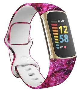 Strap-it® Pink Galaxy Fitbit Charge 5 Armband - Große: M/L