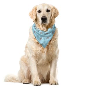 ABAKUHAUS Grau Blau Haustier Bandana, Indigene Exotische Tiere, 55x55 cm, Hellblau und Grau