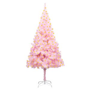 Künstlicher Weihnachtsbaum mit LEDs Ständer Rosa 210 cm PVC, Zeitloses modernes Design