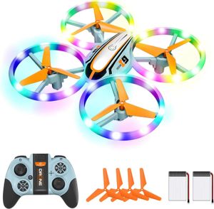 Drohne für Kinder, RC Quadrocopter mit Kopflos Modus, Höhenhaltung und 3D Flip, Spielzeug und Geschenke für Jungen Mädchen (LED Licht)