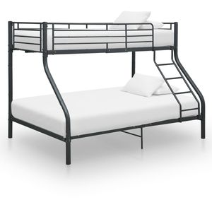 vidaXL Rám patrové postele černý kov 140x200 cm/90x200 cm