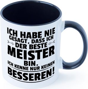 Der Beste Meister | Meisterbrief Tasse Weiß Schwarz