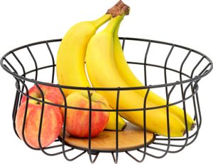 bremermann Obstkorb, Obstschale rund, Ø ca. 30,5 cm, schwarz matt, Bambusboden