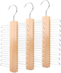 3 Stück Krawattenhalter Krawattenbügel aus Holz für Mantelschal Gürtel Rack Aufbewahrung, 17 x 30 cm