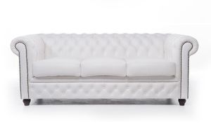 Chesterfield Sofa Original Leder   2 + 3  Sitzer  Weiß