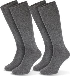 2 Paar Kompressionsstrümpfe Stützkniestrümpfe Kniestrümpfe Uni Tarjane® - 35/38 - Grau