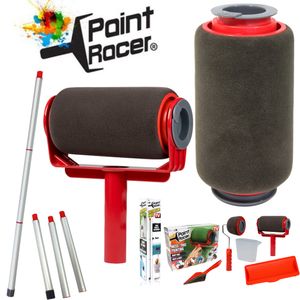 Paint Racer Set mit Verlängerung, befüllbarer Farbroller inkl. Kantenroller, Farbroller mit Tank, Maler Set Multifunktion, Eckenstreicher