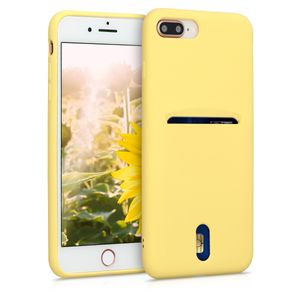kwmobile Hülle kompatibel mit Apple iPhone 7 Plus / iPhone 8 Plus - Handyhülle mit Kartenfach in Gelb