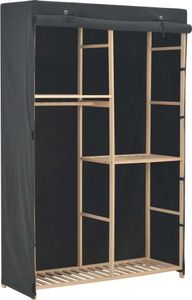 3-stufiger Kleiderschrank Grau 110 x 40 x 170 cm Stoff 248188
