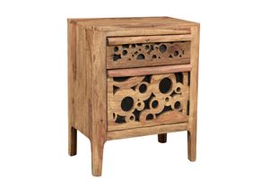 SIT Möbel Nacht-Kommode aus Akazie-Holz | 1 Schublade, 1 Tür | natur | B 50 x T 33 x H 60 cm | 11959-04 | Serie BUBBLES