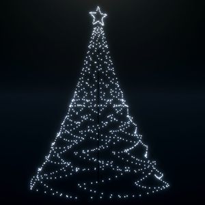 vidaXL LED-Weihnachtsbaum mit Metallpfosten 500 LEDs Kaltweiß 3 m