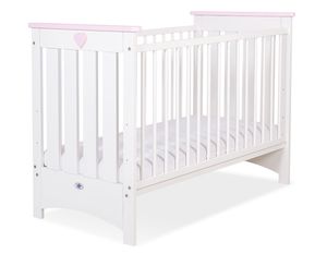 Babybett 120x60 cm mit Schaummatratze Weiß mit Rosa Kinderbett Matratze Matratze Schaummatratze