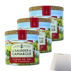 La Saunier de Camargue Fleur de SelLa Saunier de Camargue Meersalz 3er Pack (3x125g Dose) + usy Block