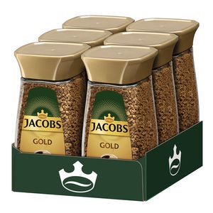 JACOBS Gold instantná káva 6 pohárov - 6 x 200 g instantnej kávy