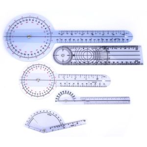 5 Stück 6/8/10 Zoll 360-Grad-Winkelmesser Medizinisches Lineal Wirbelsäulen-Goniometer (Set 2)