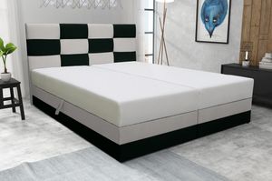 Boxspringová posteľ s úložným priestorom MARLEN - 200x200, antracitová / béžová