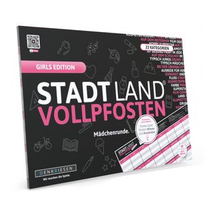 Stadt Land Vollpfosten® Girls Edition – "Mädchenrunde." | A4 Spielblock
