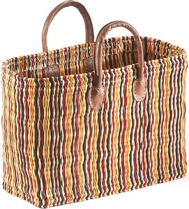 Kobolo Bag Seaweed Bag Basket Bag Plážová taška - kožená rukojeť - barevná