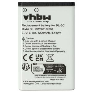 vhbw 1x Akku kompatibel mit Simvalley Easy 5, SX330 Dual Sim, SX-330 Handy Smartphone Telefon (1200 mAh, 3,7 V, Li-Ion)