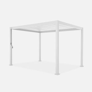 sweeek - Bioklimatische Pergola, Aluminium 3x4 m verstellbare Lamellen - Weiß