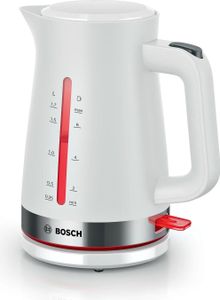 Bosch TWK4M221, 1,7 l, 2400 W, Weiß, Kunststoff, Wasserstandsanzeige, Drahtlos