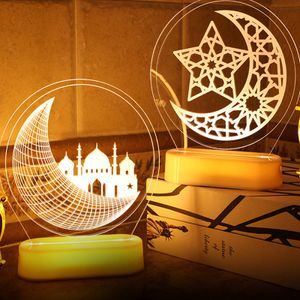 2er Set Ramadan LED DIY Lampe, Tischlicht Eid Dekorationen, Nachtlicht Muslimische Eid Ramadan Dekoration, LED Ramadan Laterne Licht, Ramadan Geschenke Basteldekoration für Eid Ramadan Mond