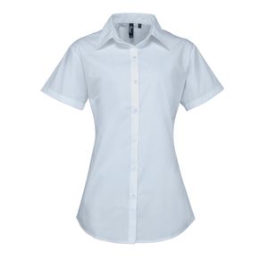 Premier Damen Popeline-Bluse / Bluse / Arbeitshemd, kurzärmlig RW2819 (40) (Hellblau)