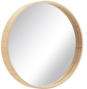 BD ART nástěnné zrcadlo kulaté zrcadlo 50 cm přírodní dřevo, skandinávské, boho