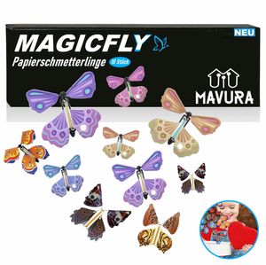 MAGICFLY Papierschmetterlinge MagicFly Magische Fliegende Geburtstagskarte Mitbringsel [10 Stück]