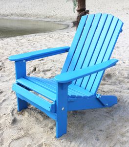 DanDiBo Strandstuhl Holz Blau Gartenstuhl klappbar Adirondack Deckchair Liegestuhl