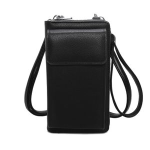 Handytasche zum Umhängen Portemonnaie Damen Geldbörse Umhängetasche  BLACK