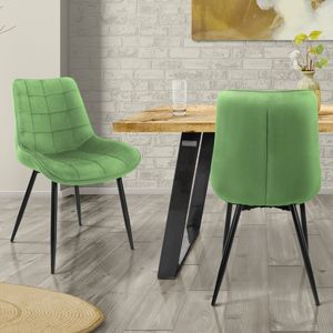 ML-Design sada 2 jídelních židlí s opěradlem, šalvějová, ze sametu