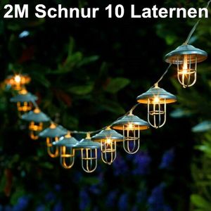 Miixia Solar Lichterkette 10 Kugel LED Laterne Beleuchtung Garten Party Außen Nachbildung
