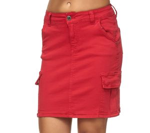 5624 Knackiger Damen Jeans Rock Jeansskirt Jeansrock Minirock Denim Fransensaum
