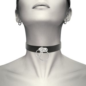 Coquette - Chic Desire Doppelring-Halsband Aus Veganem Leder