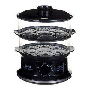 Tefal VC140135 Parowar wolnostojący z 2 koszami 900 W czarny - Parowar (z 2 koszami, czarny, wolnostojący, obrotowy, mechaniczny, 900 W)