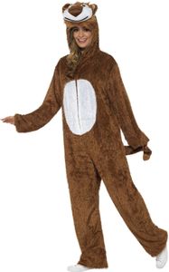 Flauschiger Löwe Kapuzenoverall Kostüm Größe: M