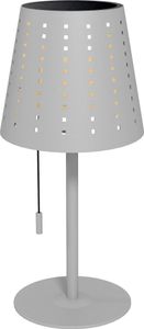 Outsunny Solar Table Lamp Outdoor LED Rechargeable Table Lamp Bedside Table Lamp Dimmable Desk Lamp Portable Night Light, IP44 Waterproof, for Garden, Balcony, Light Grey