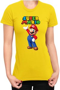 Mario Hello Damen t-shirt Super Mario Bros Luigi Bowser, L / Gelb